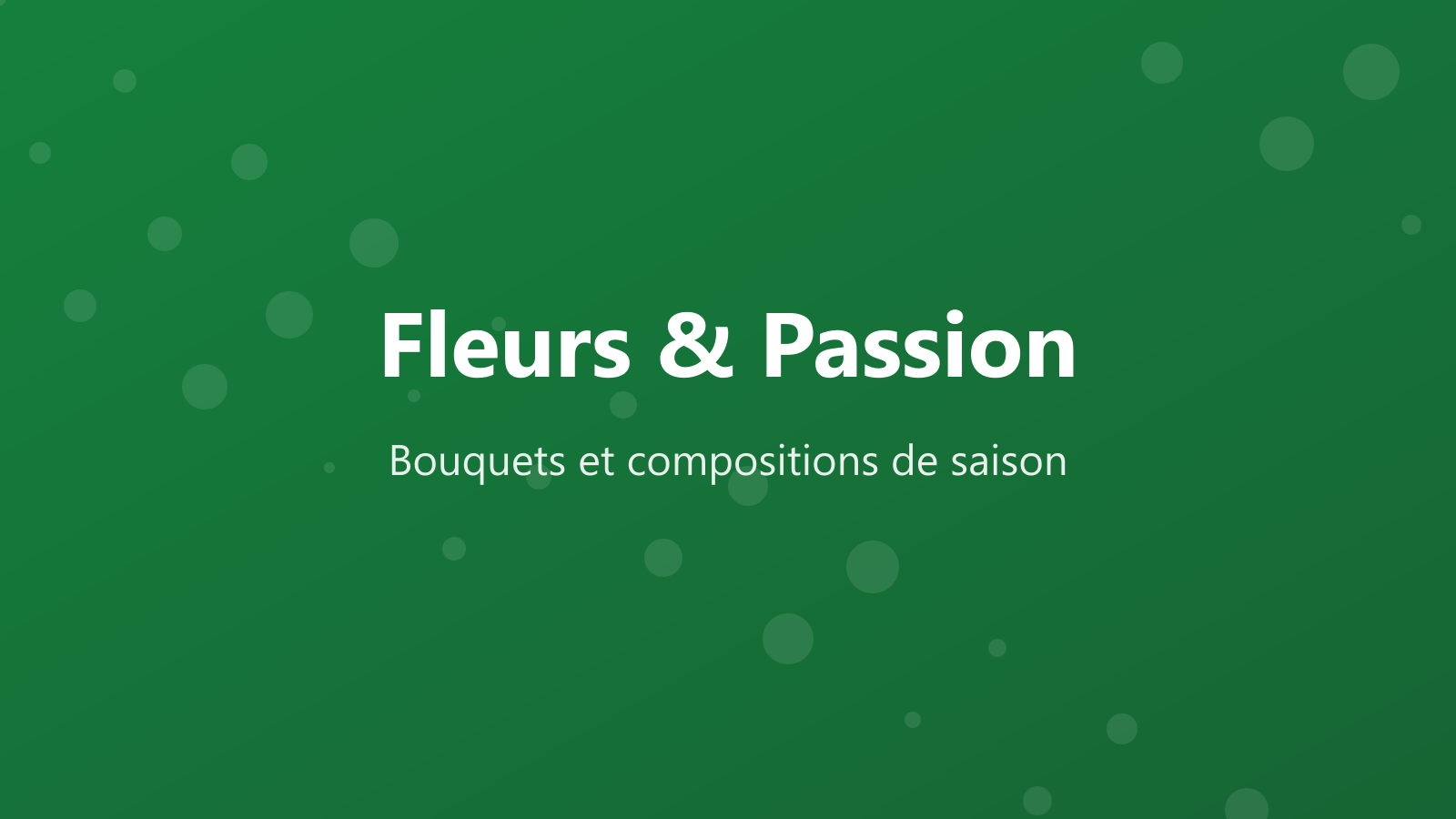 Fleurs & Passion — bannière